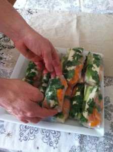 making low calorie spring rolls